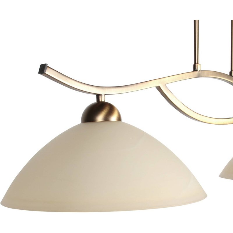 Steinhauer Suspension Anthea, à 2 lampes, bronze, métal, verre, E27