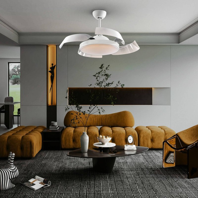 Schuller Valencia Ventilateur de plafond Enzo LED, dim, CCT, blanc