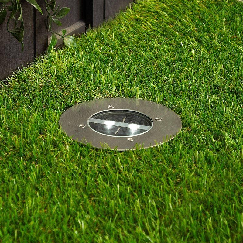 Smartwares Spot encastrable dans le sol LED solaire Lugo, IP44, acier inoxydable, verre