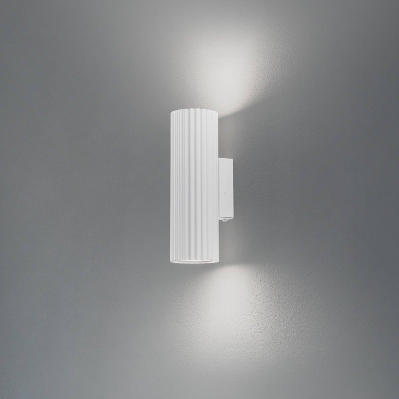 SOLLUX LIGHTING Applique murale carbone, blanc, hauteur 20 cm, aluminium, à 2 lampes.