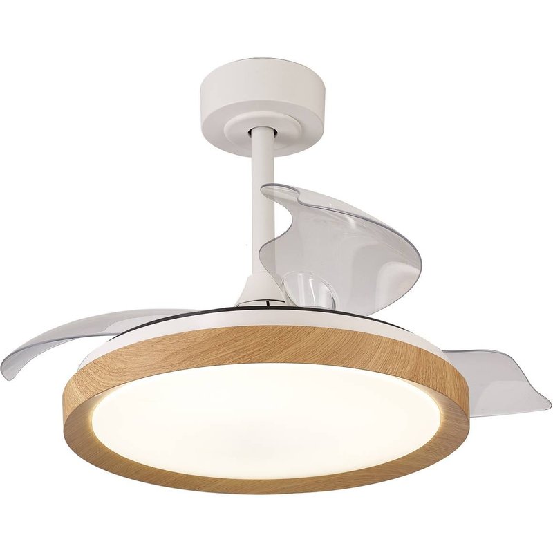 Mantra Iluminación ventilateur de plafond LED Mistral Mini bois DC silencieux Ø 91 cm CCT