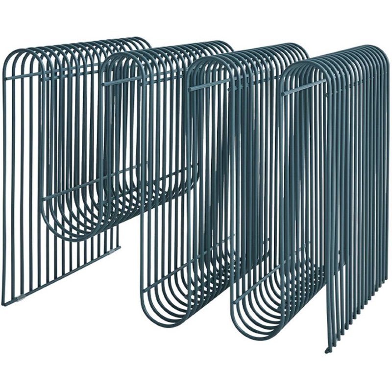 AYTM Porte-revues Curva, bleu poussière, métal, 41 cm de long