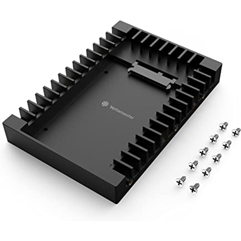 Yottamaster 2.5" to 3.5" SATA HDD SSD Mounting Bracket, ABS SATA 3.0 Hard Drive Adapter Removable Mounting Frame for 2.5 Inch SATA HDD or SSD of 7/9.5