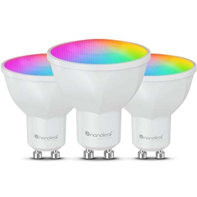 Nanoleaf Matter GU10 Smart LED Bulb - 1 RGBCW Dimmable Spotlight, Screen Mirror, 16 M+ Colours, 400 Lumen, WiFi App/Voice Control (Alexa, Apple, Googl