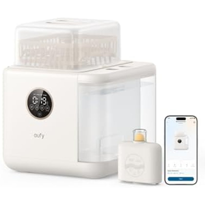 eufy Bottle Washer S1 Pro, Steriliser and Dryer, Built-in Water Softener, 100°C Steam Sterilisation, Fast Drying, Washer for Bottles, Breast Pump Par