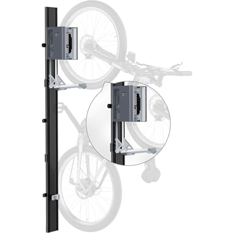 monTEK Automatic Bike Lift, Heavy-Duty Bike Wall Mount for E-Bikes, MTB & Road Bikes Up to 32kg, Space-Saving Vertical Bike Hoist Rack, Effortless Bic
