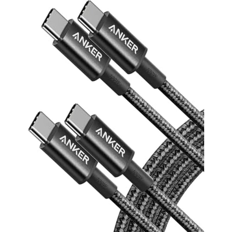 Anker 100W USB C to USB C Cable, 2-Pack Fast Charging Cable (Black,1.8m)