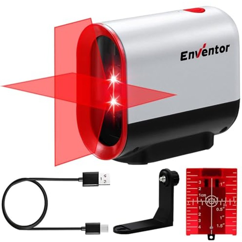 Enventor Laser Level with 83cm Tripod, 25M 2200mAh Rechargeable Battery
