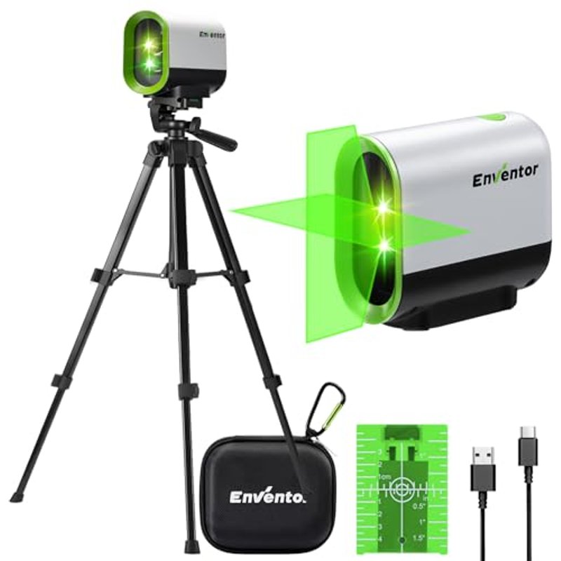 Enventor Laser Level with 83cm Tripod, 25M 2200mAh Rechargeable Battery