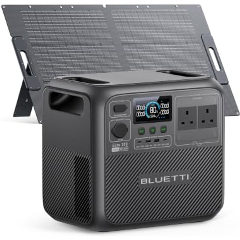 BLUETTI Elite 200 V2 Portable Power Station with 100W Solar Panel