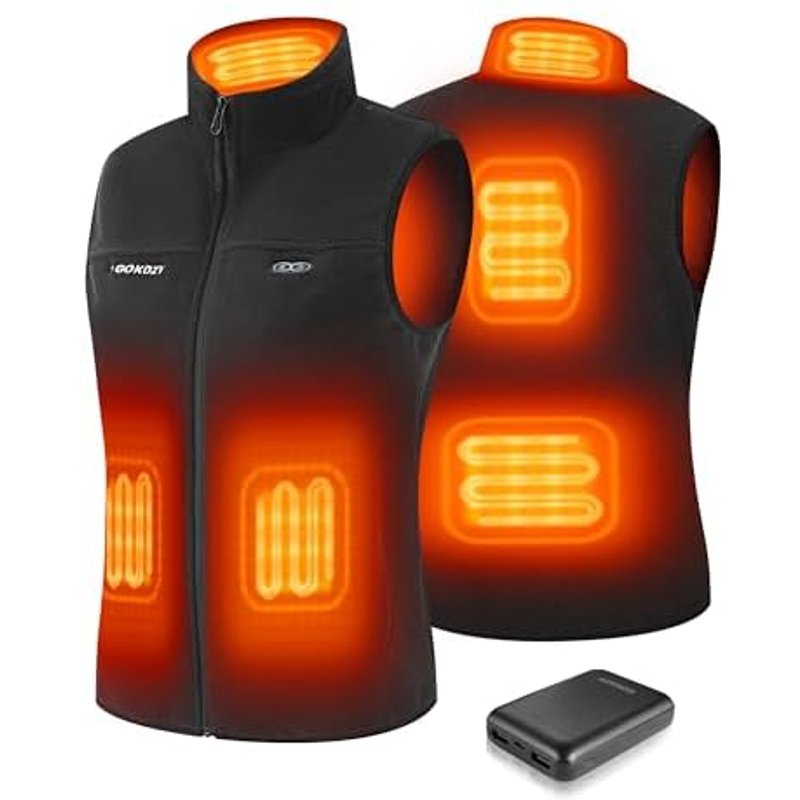 Gokozy Heated Gilet for Women, 5-Zone Polar Fleece, Lightweight