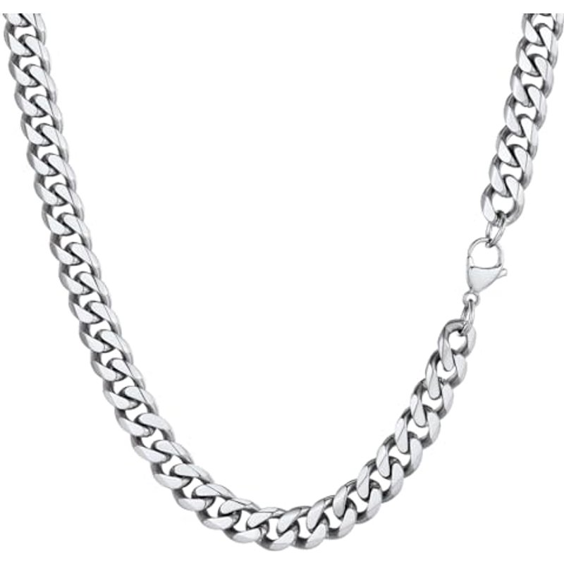 PROSTEEL Stainless Steel Mens Womens Necklace Husband 9mm 22 inch Steel Curb Link Chain