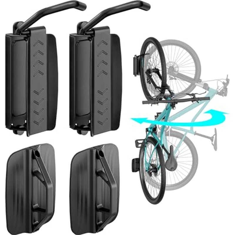PEGZONE Heavy Duty Swivel Bike Wall Mount, Holds up to 35 kg, 1 Pack, Black