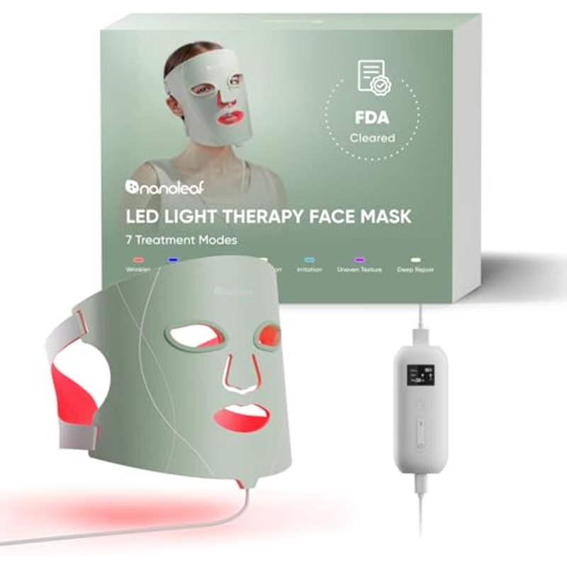 Nanoleaf LED Face Mask 432 LEDs, Red Light Therapy Mask with 7 Modes