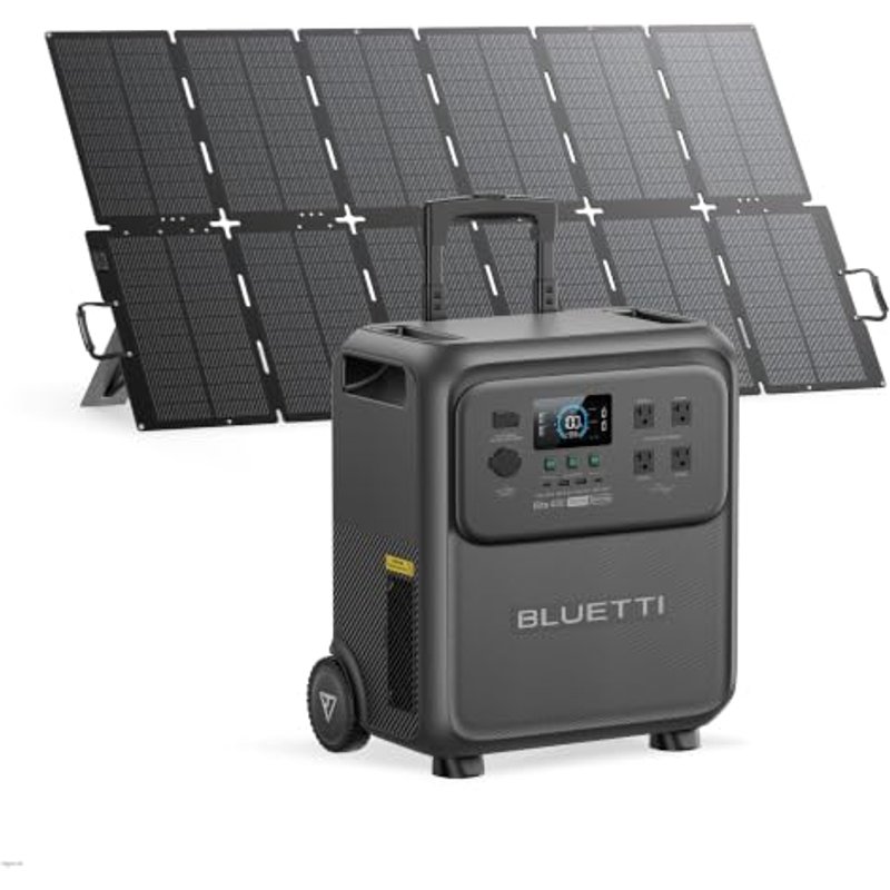 BLUETTI Elite 400 Power Station & 200W Solar Panel, easy move with wheels