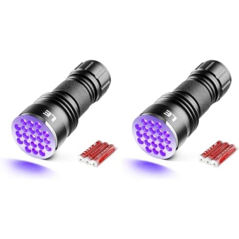 Lepro UV Light, 21 LED 395nm UV Torch Ultraviolet Flashlight (Pack of 2)