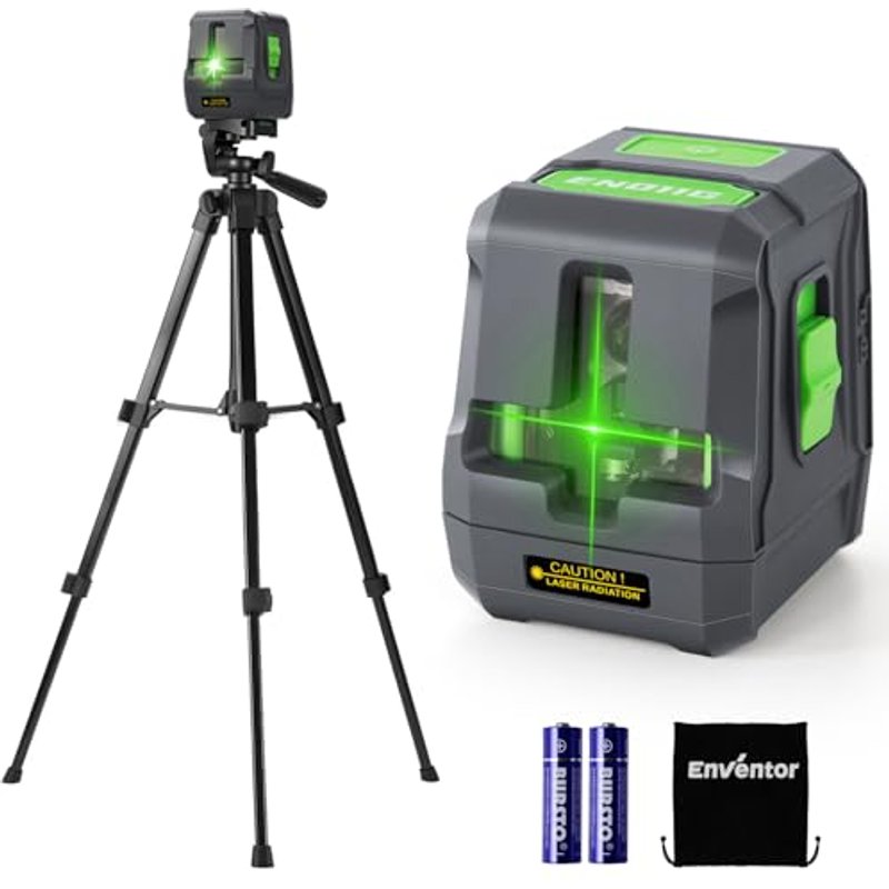 Enventor Laser Level with 83cm Tripod, 25M Green Beam Self-Levelling, IP54