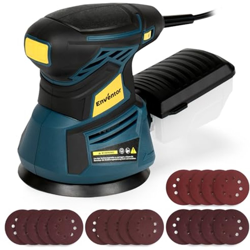 Enventor Orbital Sander 350W, 6 Variable Speeds 125mm