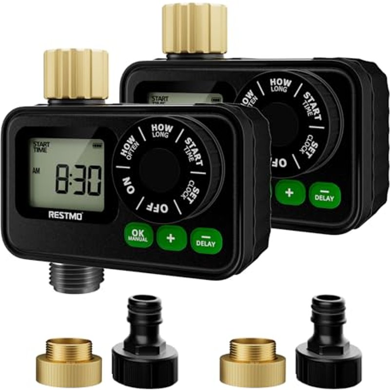 RESTMO 2 PACK Garden Watering Timer Hose Pipe Timer