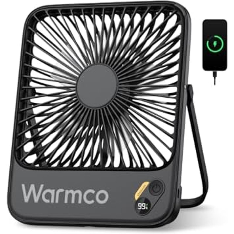 Warmco D3 Portable Rechargeable Desk Fan 10000mAh, 10-24H Battery Life