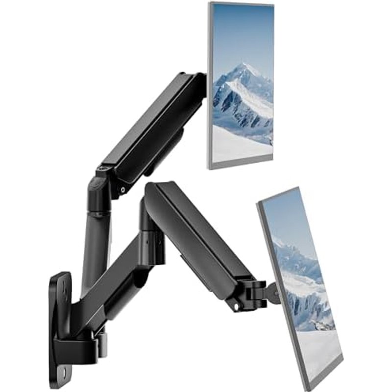 monTEK Dual Monitor Arm Wall Mount for 17-32” Screens up to 9 kg per Arm