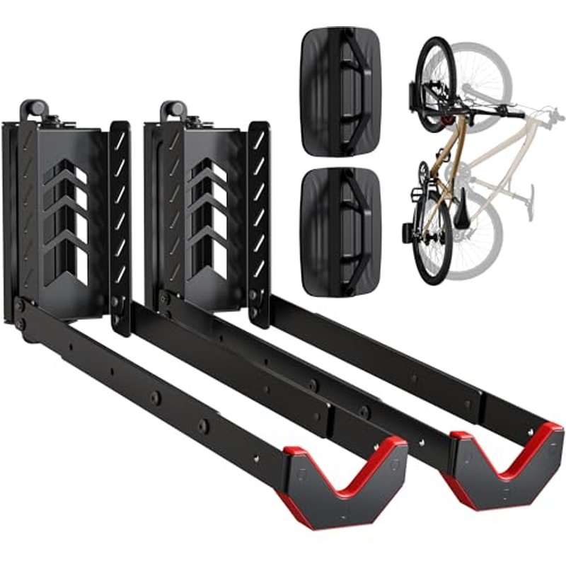 monTEK Swivel Bike Wall Mount, No Heavy Lifting, Adjustable Bike Wall Rack