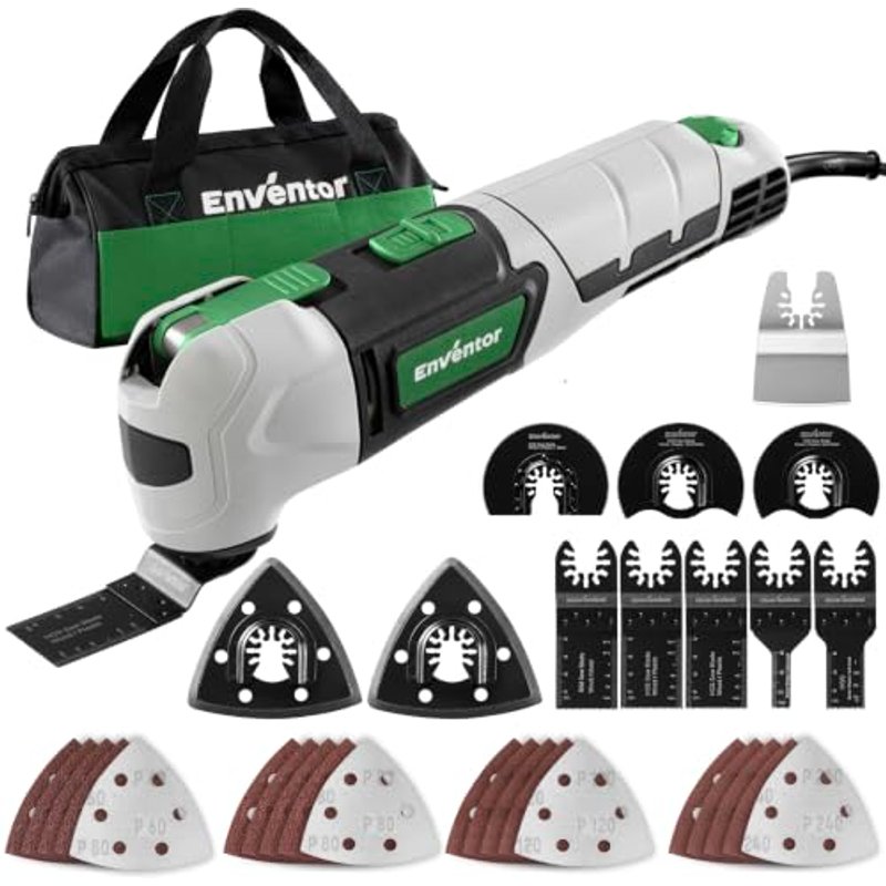 Enventor Oscillating Multi Tools, 400W 10000-20000 OPM, 6 Variable Speeds