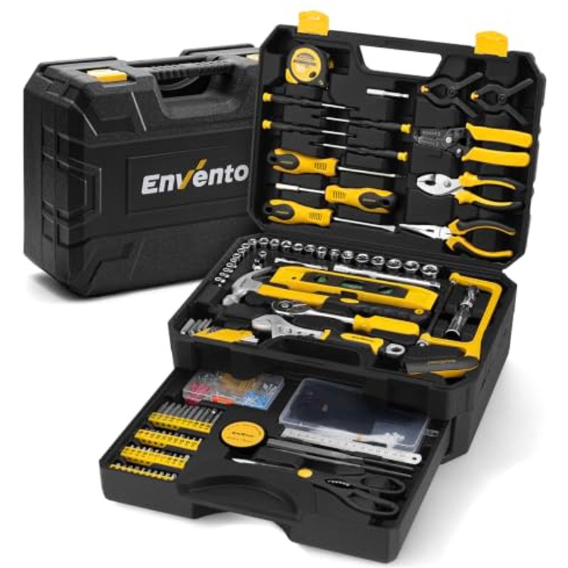 Enventor 419PCS Tool Kit, Home Repair Tool Set, Toolbox with Drawer