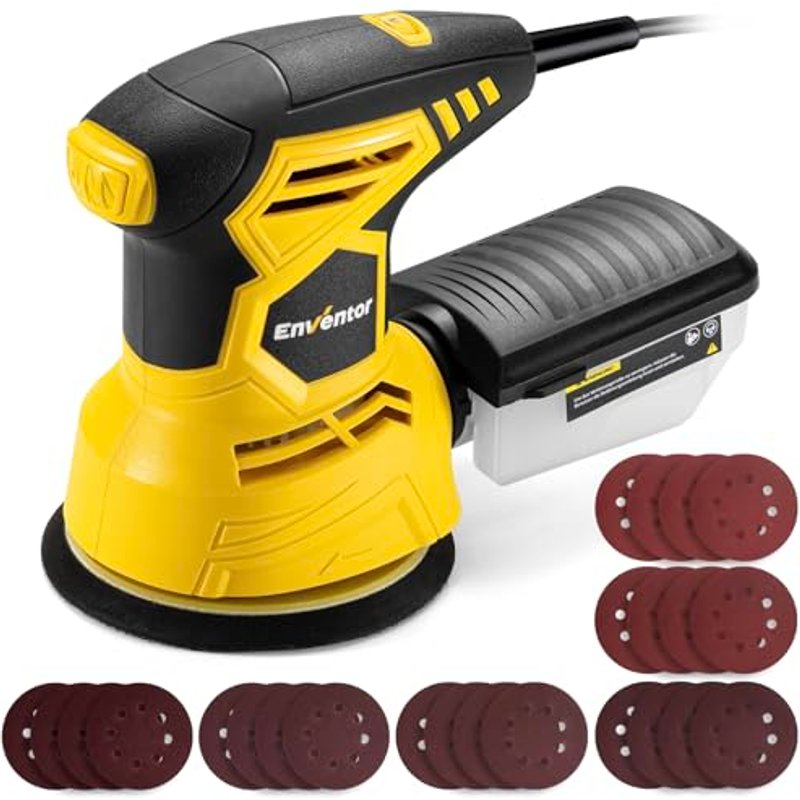 Enventor Orbital Sander 300W, 6 Variable Speeds 125mm