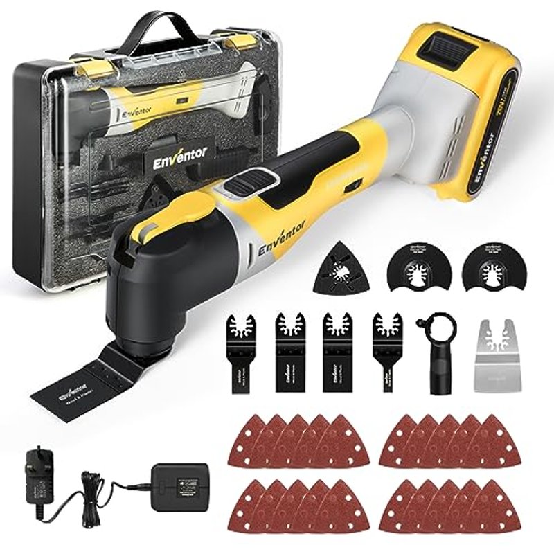 Enventor Multi Tool Cordless, 20V Brushless 2.0Ah Battery and Charger