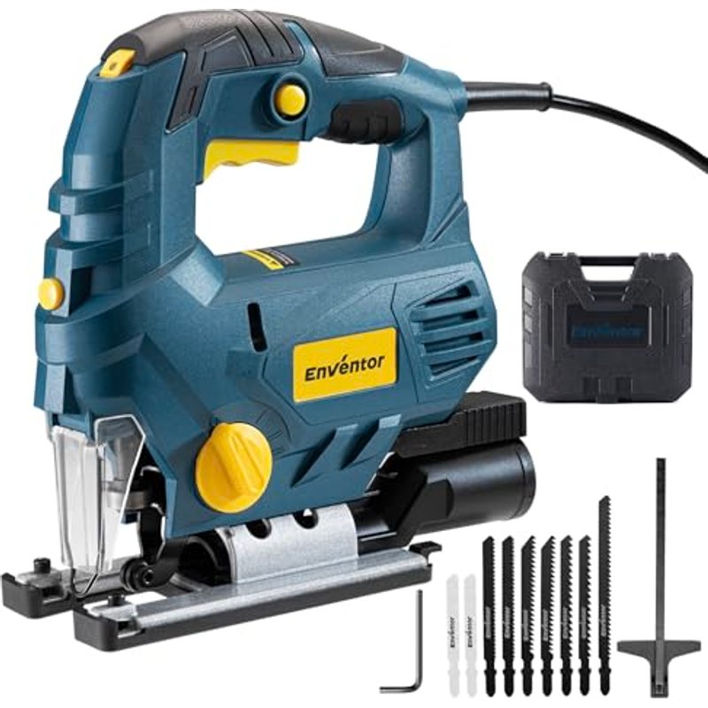 Enventor Jigsaw Tool, 800W 0-3350 SPM, 4 Orbital Sets, 6 Variable Speed