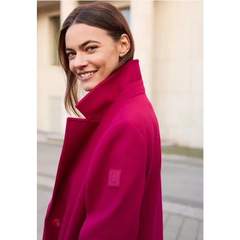 Manteau Ă revers aspect laine