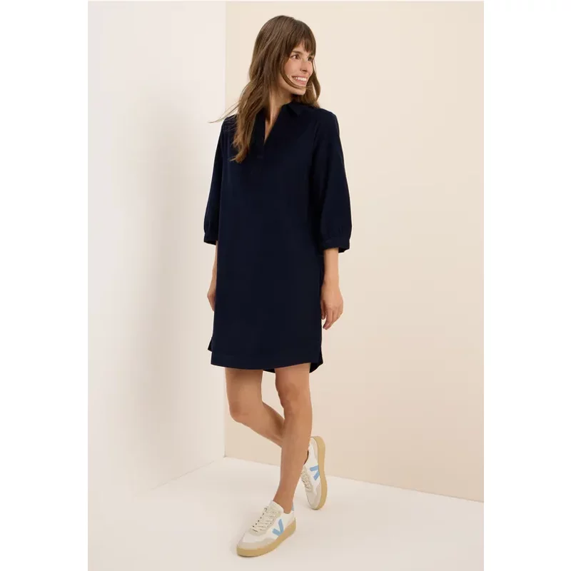 Cecil Femme Robe en velours côtelé en couleur unie in Bleu, Gr: M