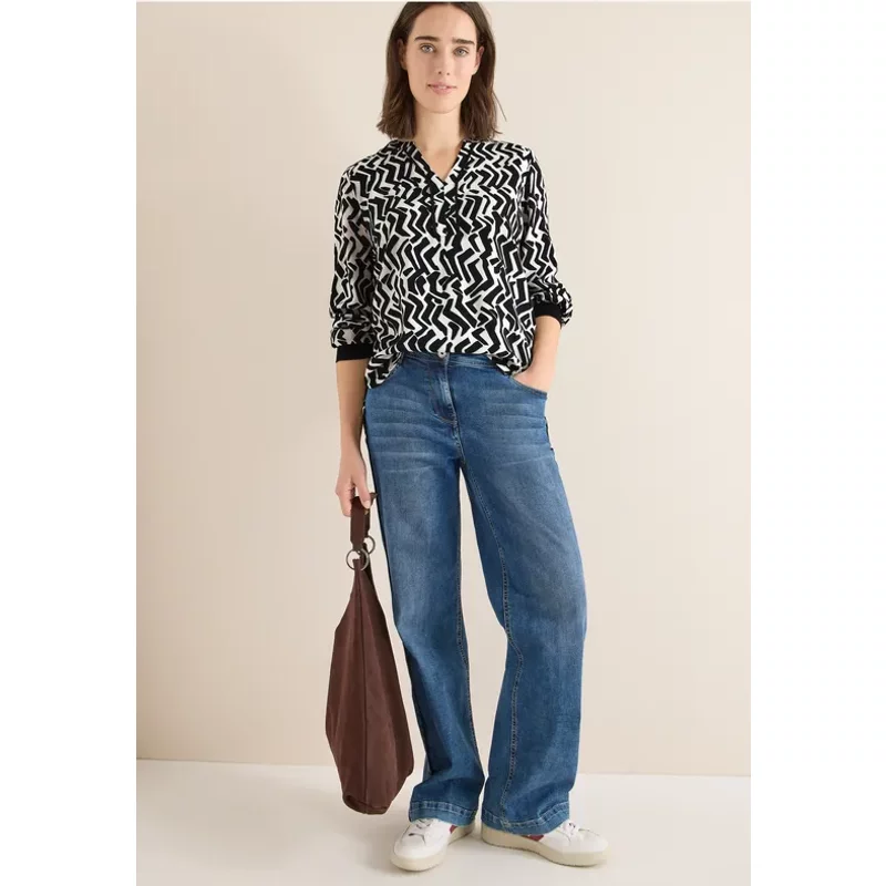 Cecil Femme Blouse imprimée avec bande in Gris, Gr: XL