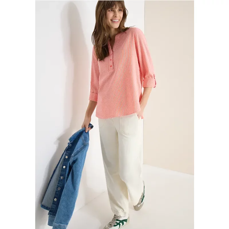 Cecil Femme Blouse rayée en seersucker in Orange, Gr: M