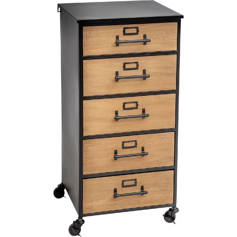 Chiffonnier design en métal Baris - L. 42 x H. 87 cm - Noir