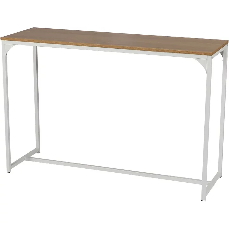 Console Casa Blanca en panneaux de particules et Métal - L.120 cm x H.79 cm - Beige et Blanc