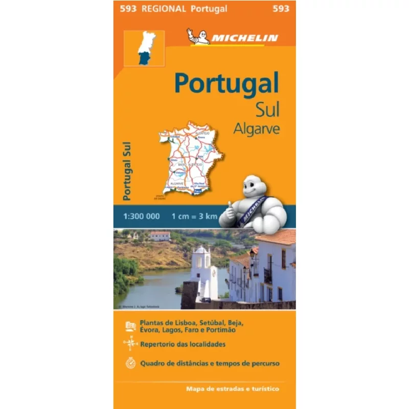 Portugal Sud Algrave Michelin Regional Map 593