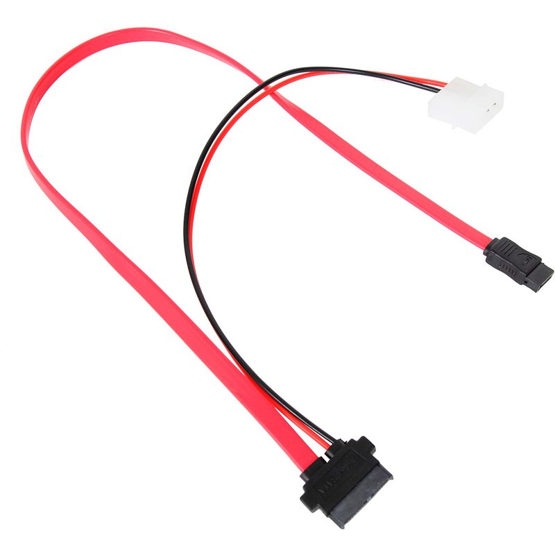 Câble Slim-SATA 2-en-1 avec alimentation Molex (pour lecteur optique slim ou SSD 1.8'')