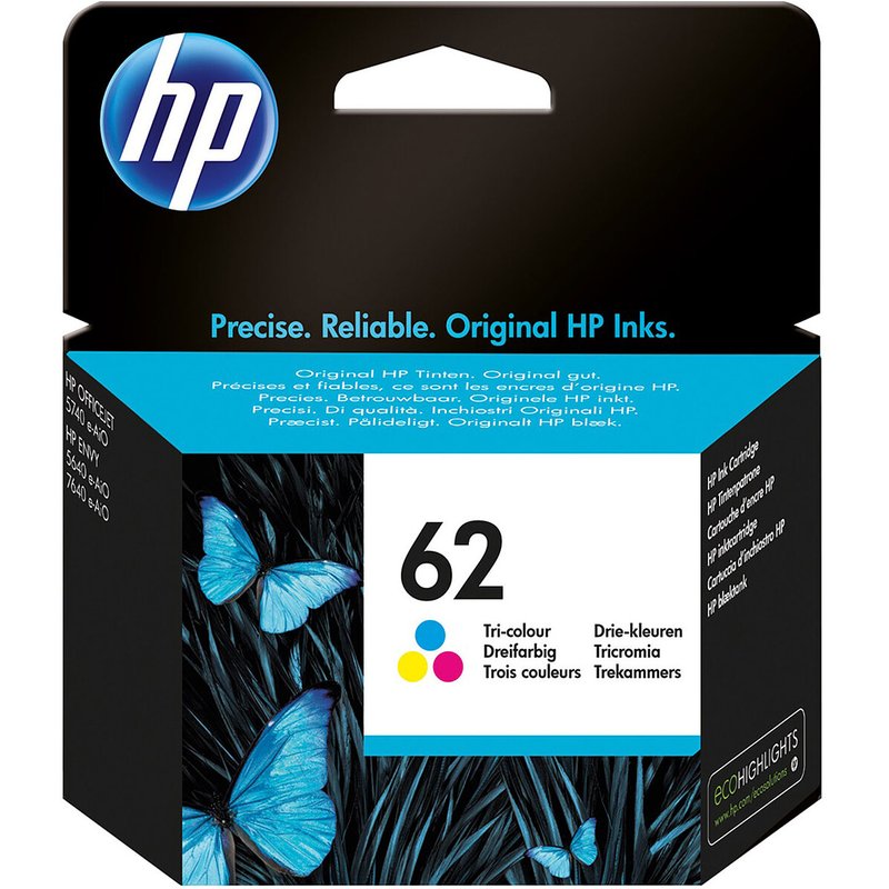 HP 62 (C2P06A) - Cyan, Magenta et Jaune