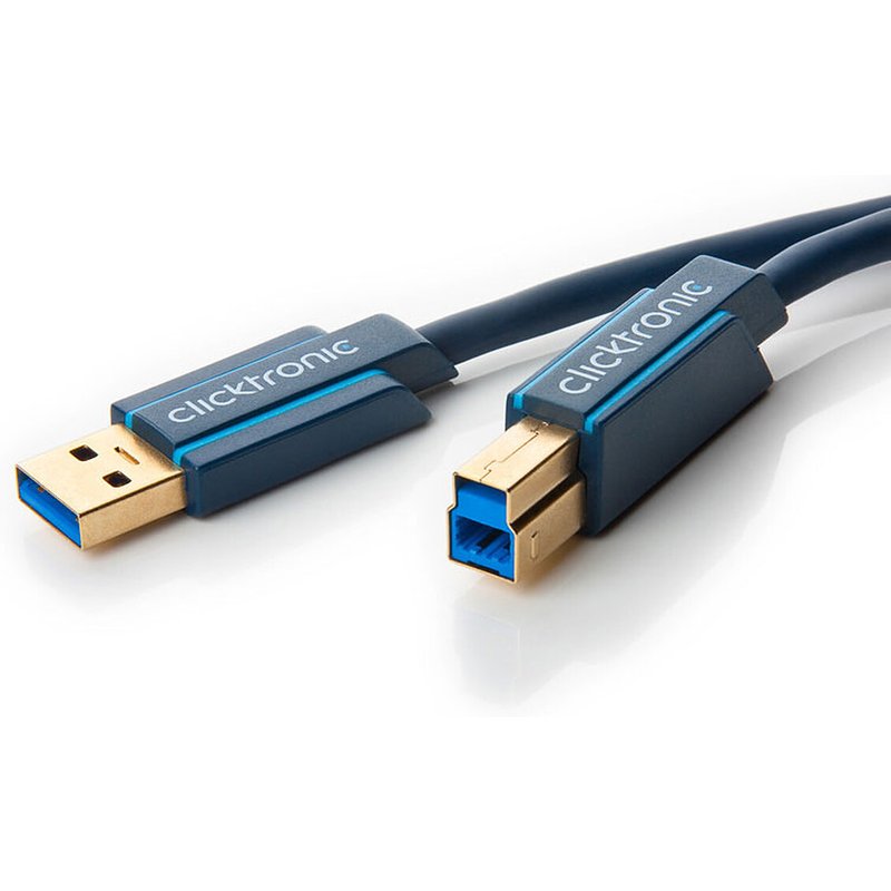 Clicktronic Câble USB 3.0 Type AB (Mâle/Mâle) - 1.8 m