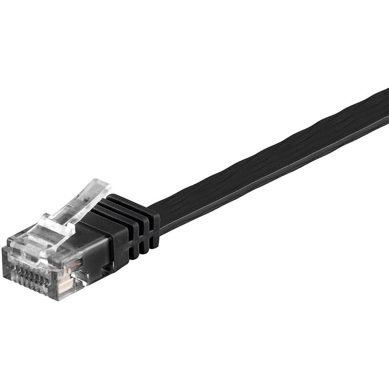 Câble RJ45 plat catégorie 6 U/UTP 5 m (Noir)