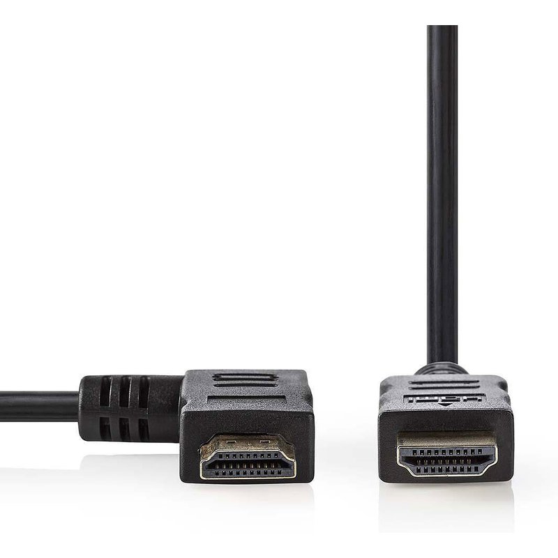 NEDIS Câble HDMI coudé à droite haute vitesse avec Ethernet Noir (1.5 mètre)