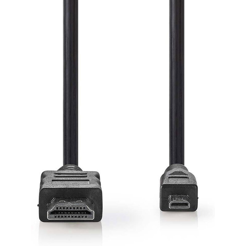 Nedis Câble Micro HDMI mâle / HDMI mâle haute vitesse avec Ethernet Noir (2 mètres)