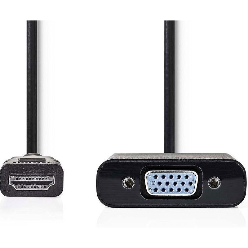 Nedis Câble HDMI vers VGA Noir (20 cm)