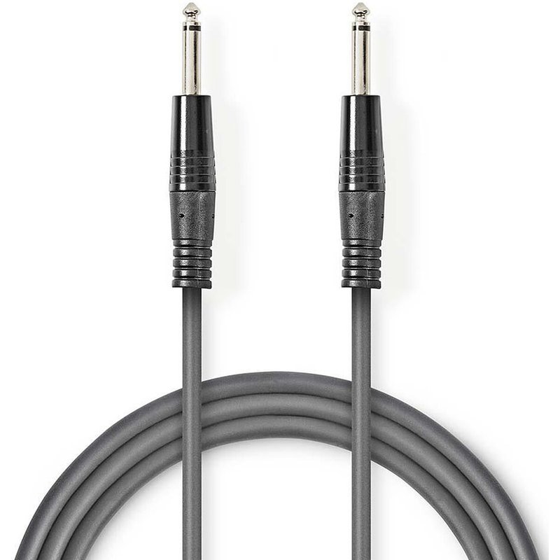 Nedis Câble Audio Asymétrique 6.35 mm Mâle/Mâle Gris - 1.5 m