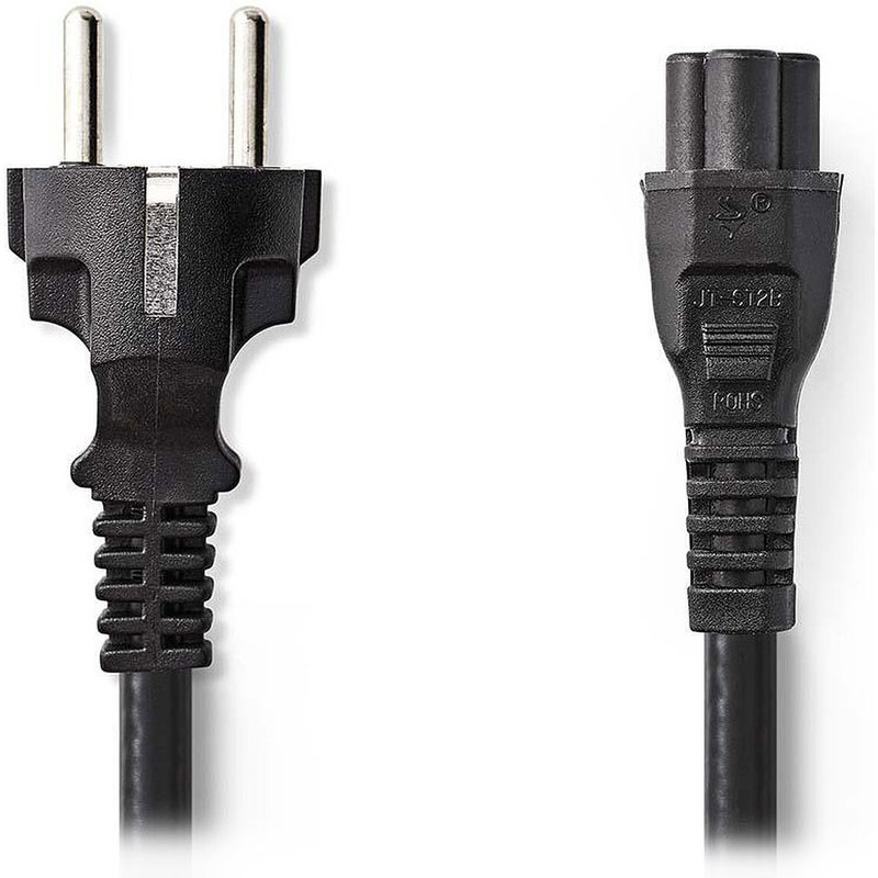 Nedis Câble d'alimentation tripolaire noir - 2 mètres