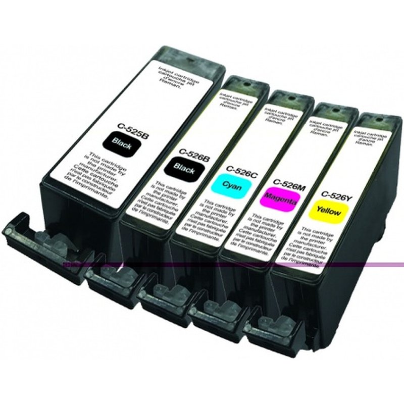 Pack de 5 cartouches C-525/526 2BK/C/M/Y