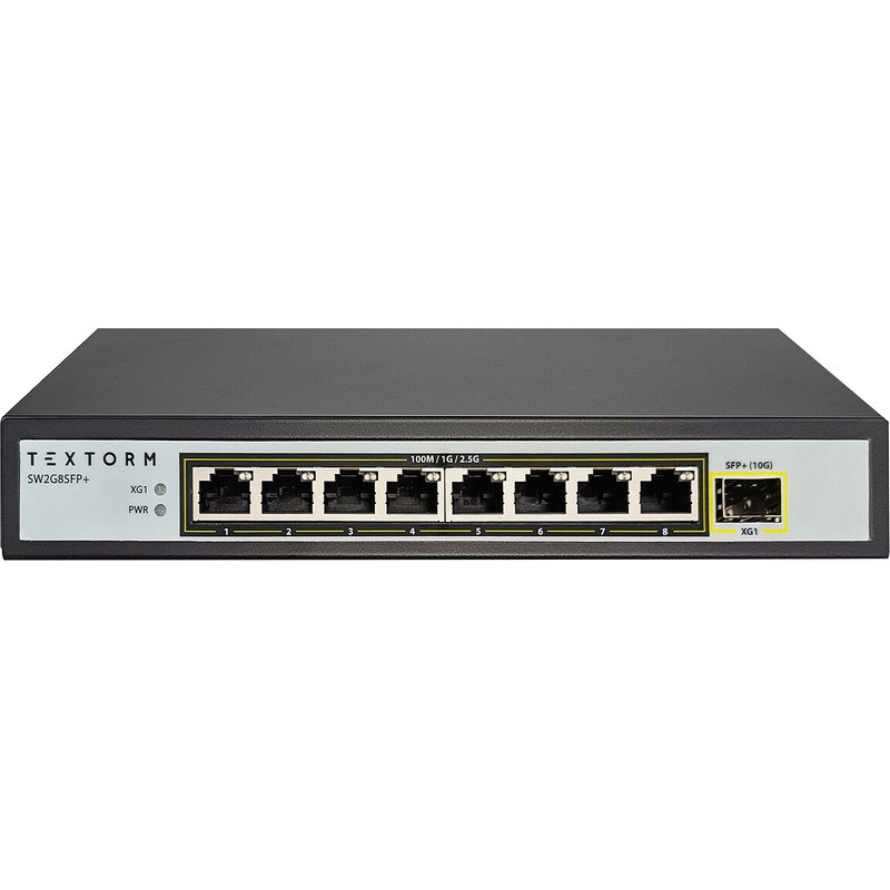 TEXTORM Switch 1G/2.5G 8 ports avec SFP+ 10G