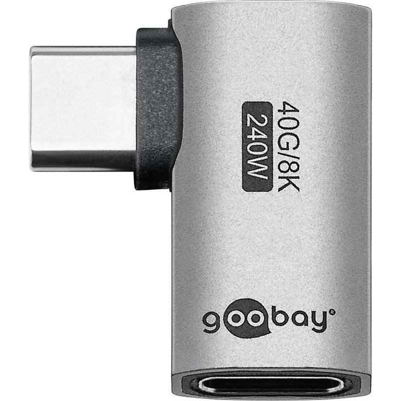 Goobay Adaptateur USB-C Mâle vers USB-C Femelle coudé à 90°